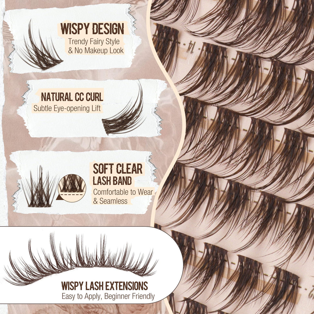 Mavphnee Brown Lash Veil Transparent Band blends invisibly for all-day comfort.