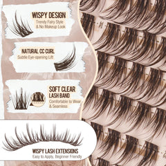 Mavphnee Brown Lash Veil Transparent Band blends invisibly for all-day comfort.