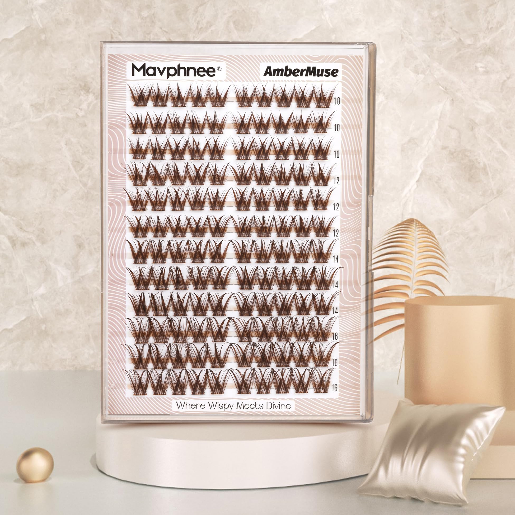 Mavphnee brown lashes blend naturally with lighter hair tones for everyday use.