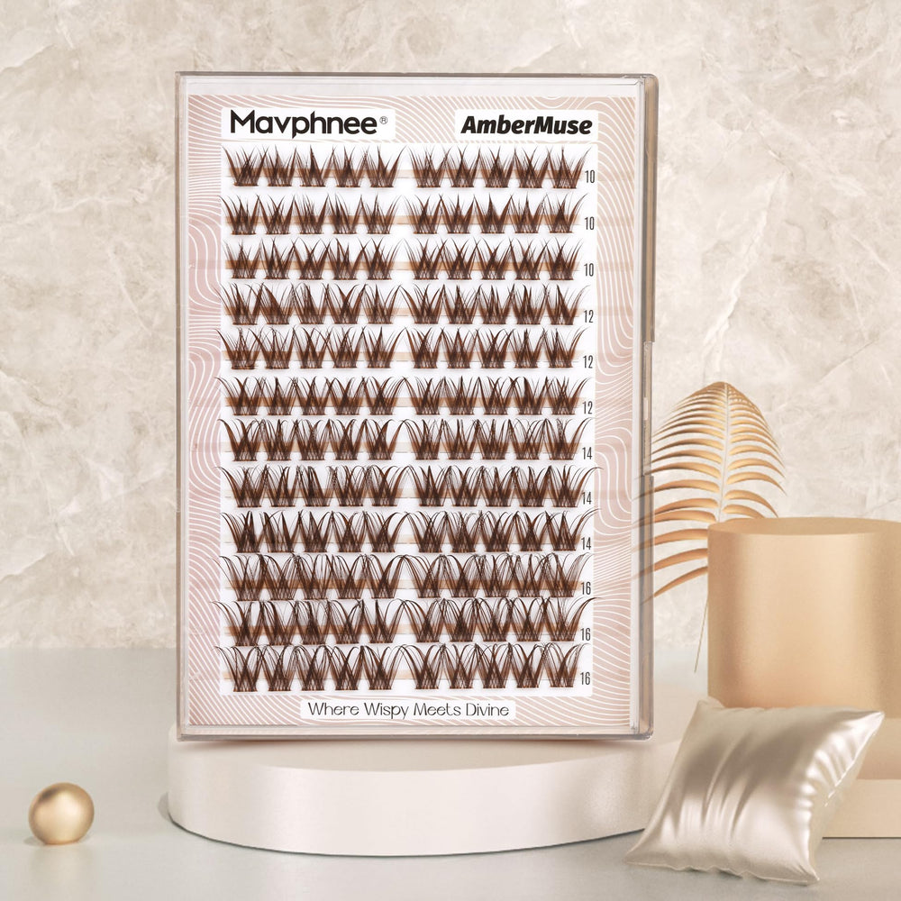 Mavphnee brown lashes blend naturally with lighter hair tones for everyday use.