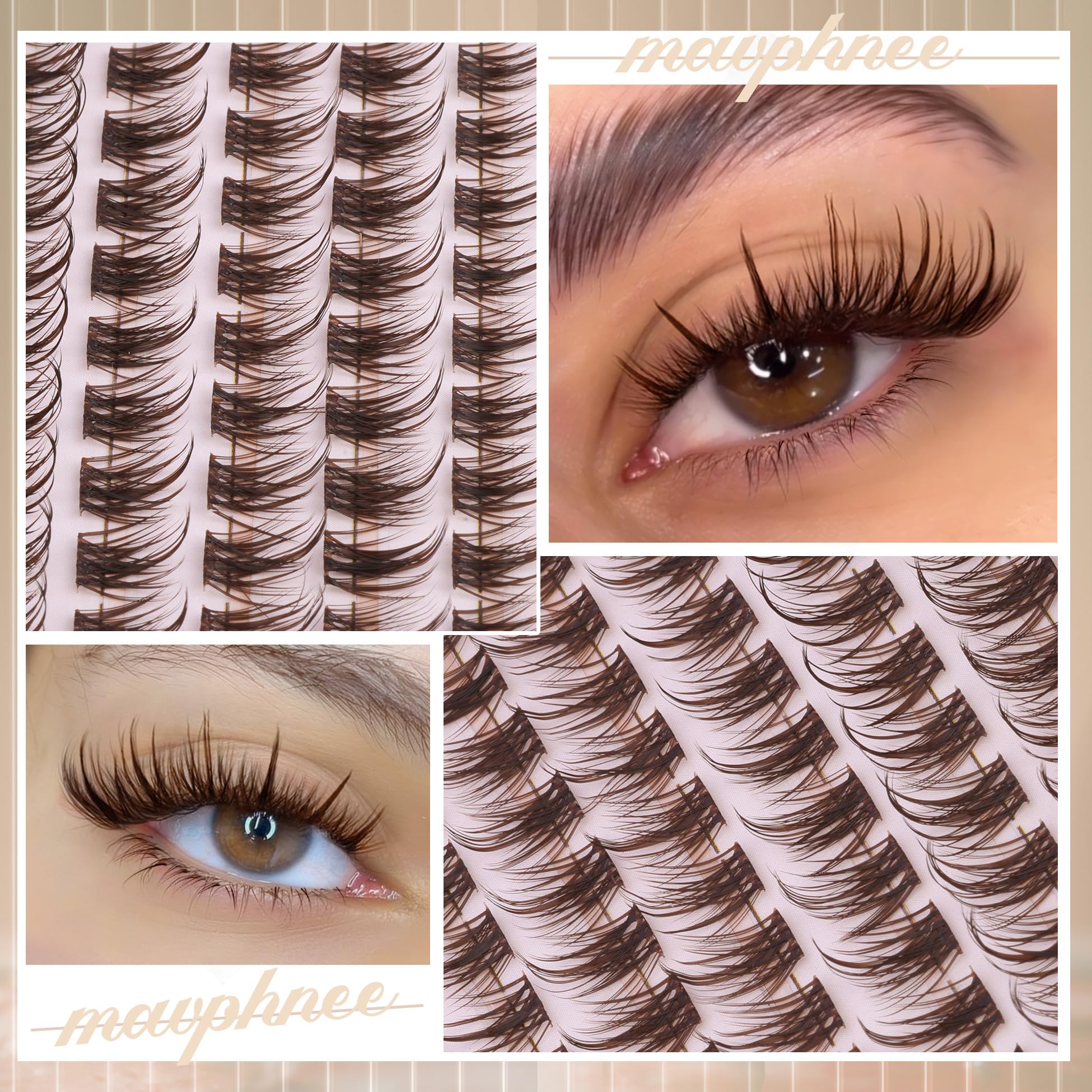 Mavphnee C-curly lash clusters deliver eye-opening lift and lasting curl.
