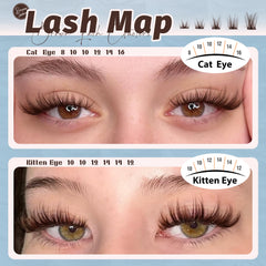 Mavphnee cluster lashes 8-16mm mix close-up showing flexible band for comfortable wear.