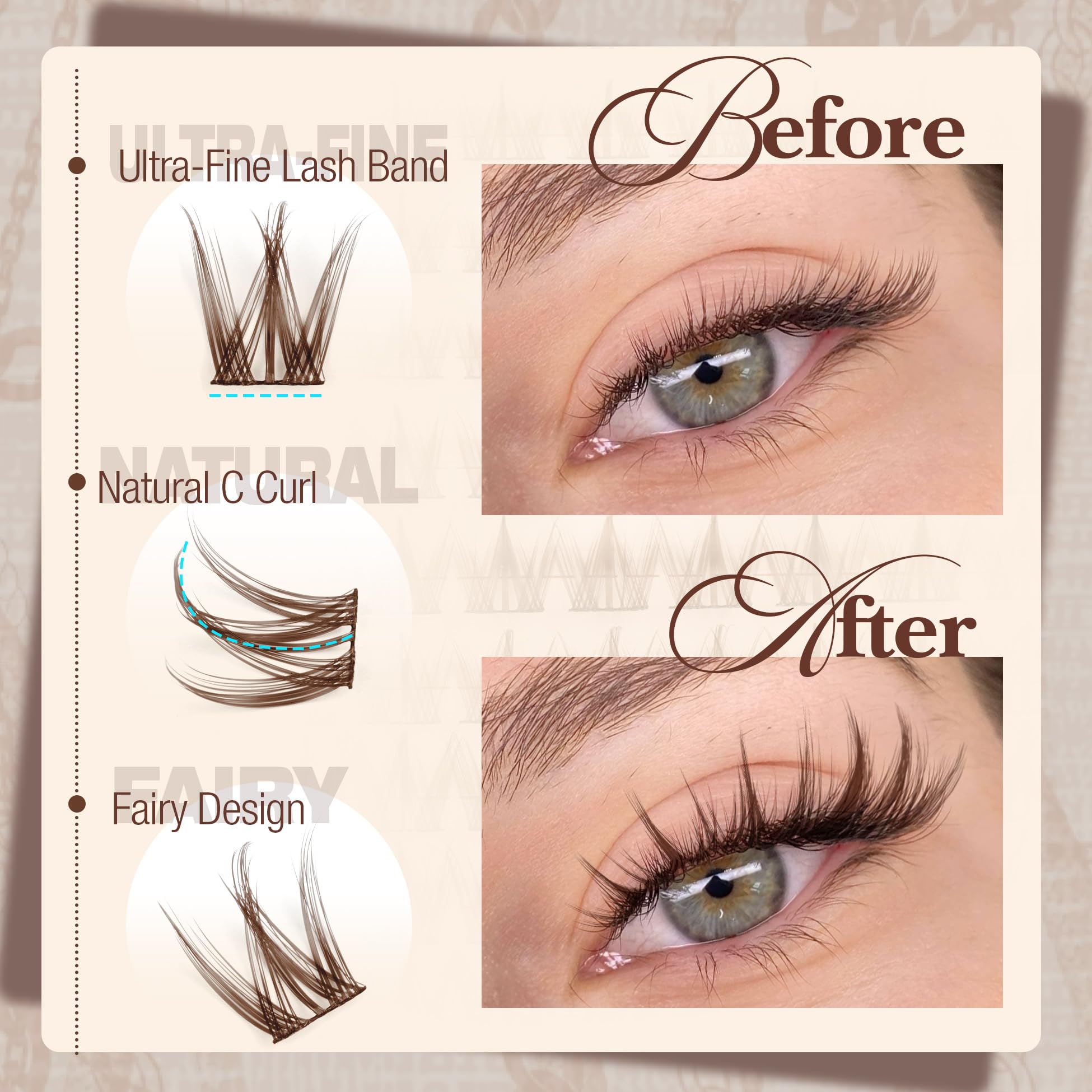 Mavphnee cotton-band lashes with C-curl provide comfortable all-day wear