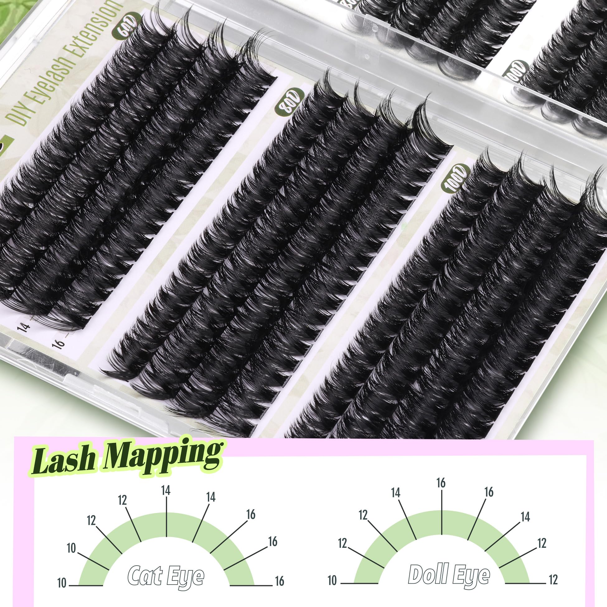 Mavphnee D-Curly Cluster Reusable lashes with care routine illustration