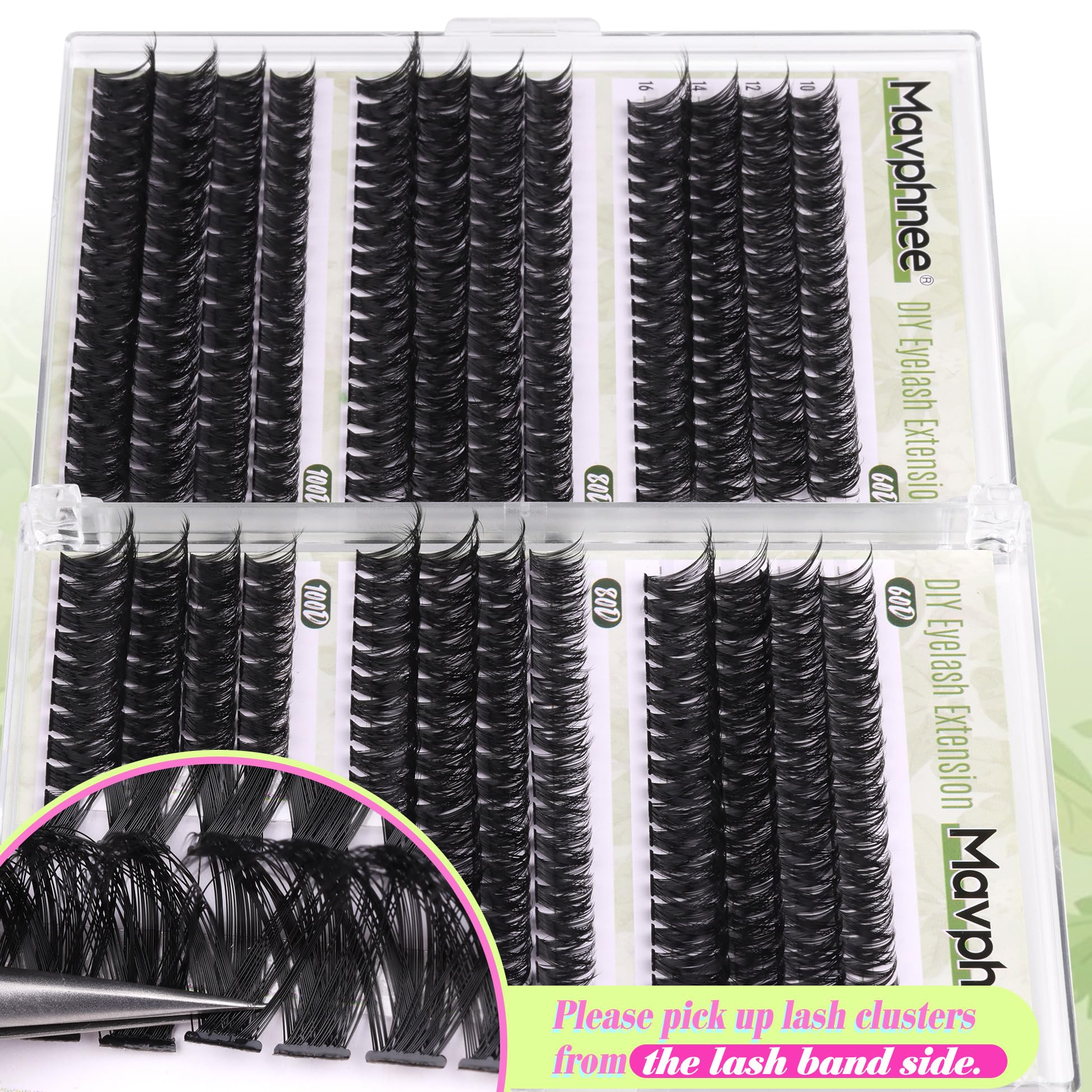 Mavphnee D-Curly Cluster Soft lightweight lashes showcase comfortable all-day wear