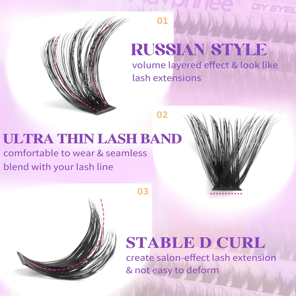Mavphnee D-Curl lash clusters lift and open eyes