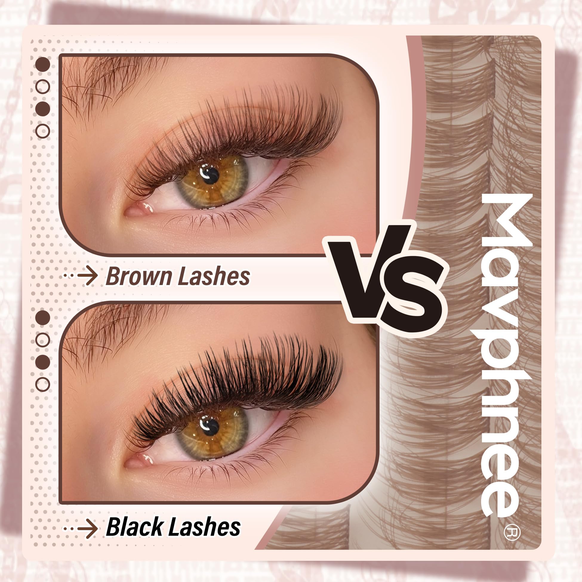 Mavphnee DIY lash kit application steps for beginner-friendly lashes.