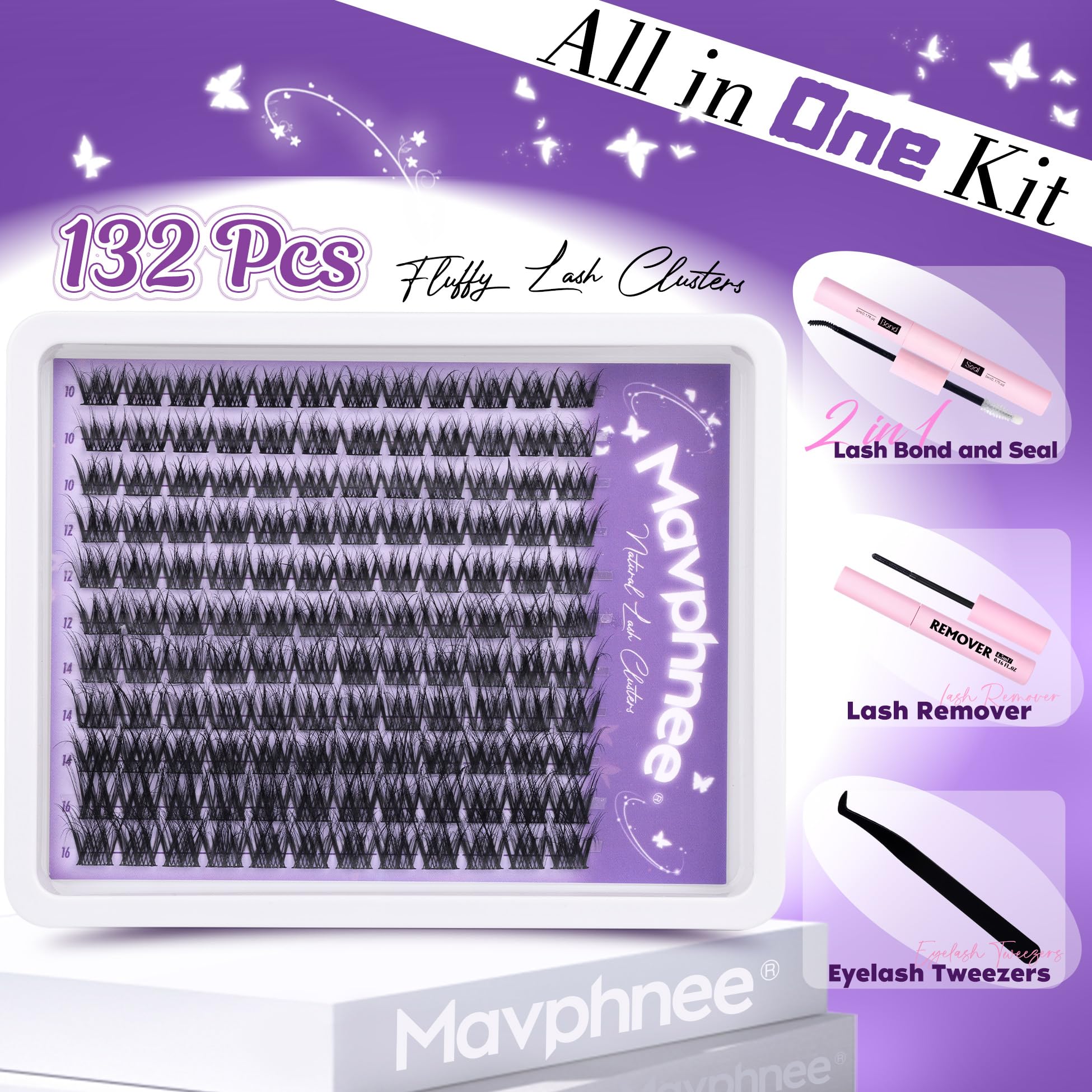 Mavphnee dual-ended bond-seal glue ensures secure, long-lasting lashes.