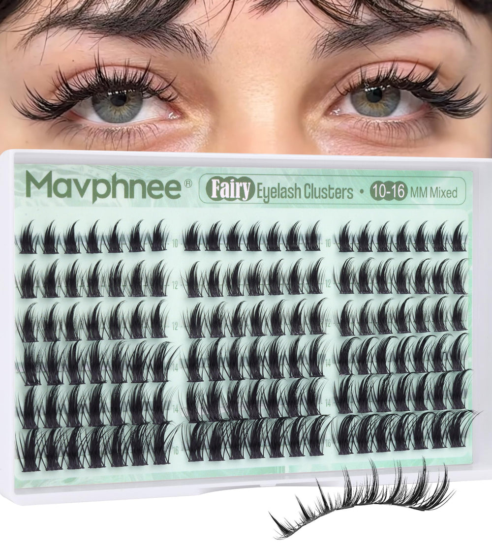 Mavphnee Fairy Lash Clusters invisible cotton-band blends with lash line.