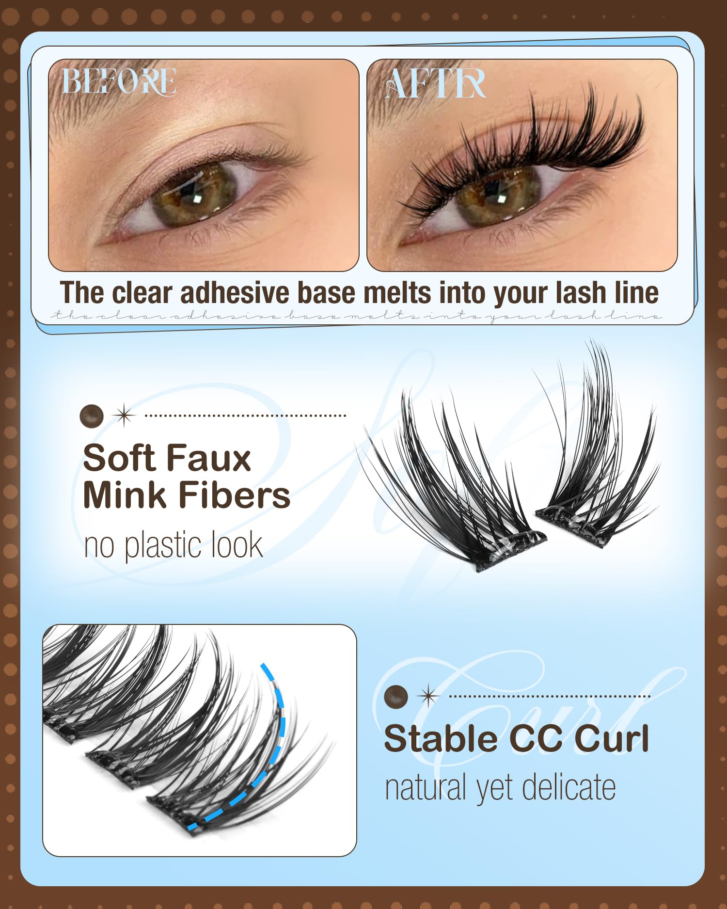 Mavphnee feathery soft faux mink fibers create a natural lash line