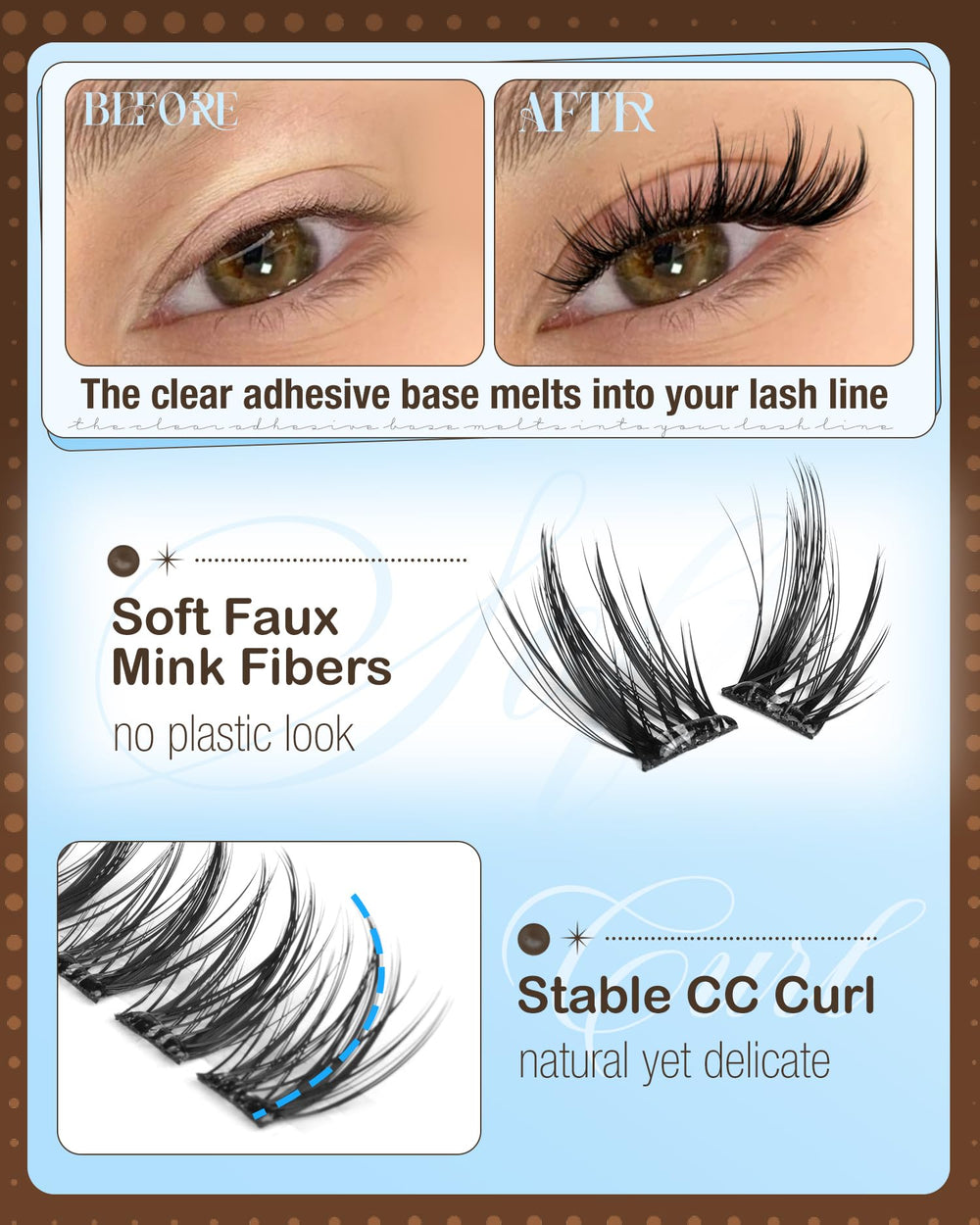 Mavphnee feathery soft faux mink fibers create a natural lash line