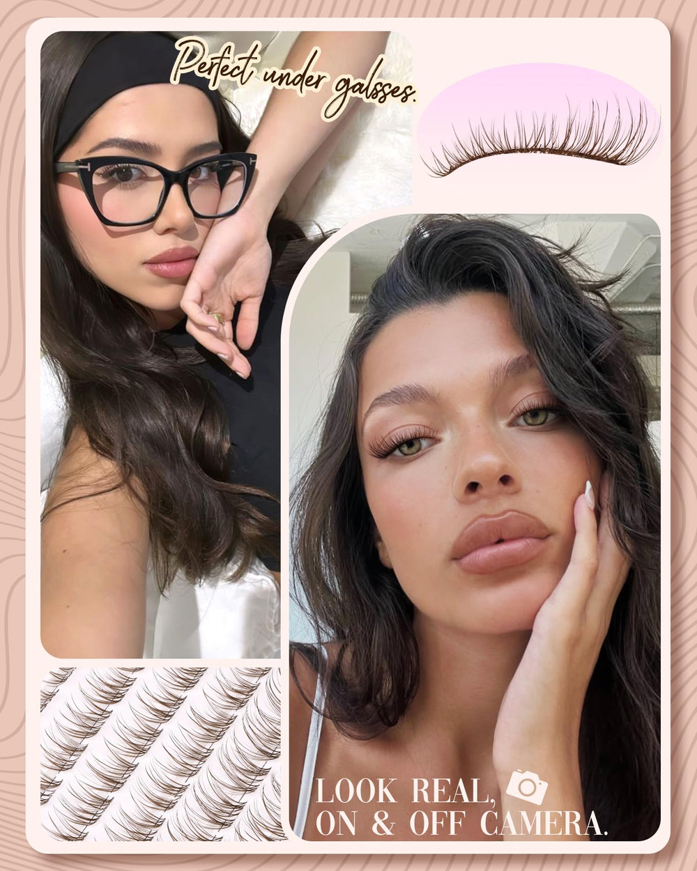 Mavphnee glasses-friendly lashes shown with stable, deformation-resistant shape.