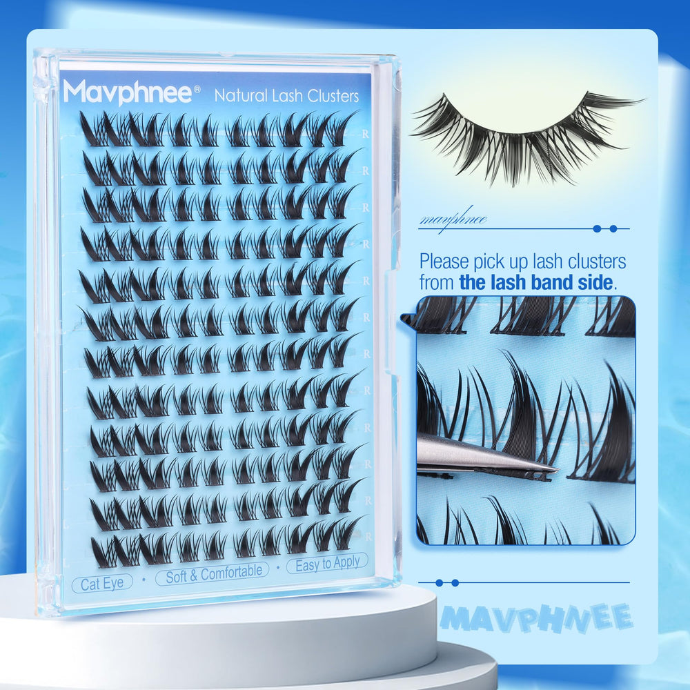 Mavphnee glasses-friendly lashes fit under lenses without bulk