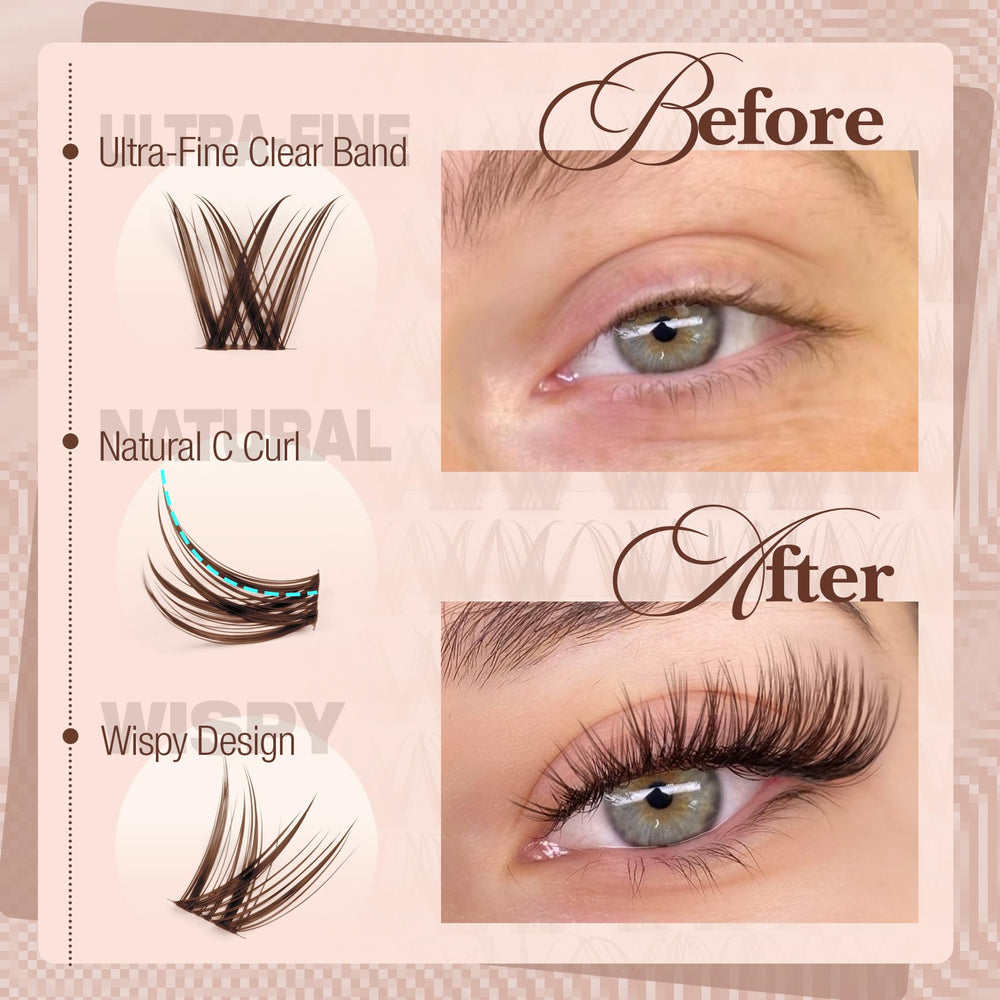Mavphnee Korean silk band lashes with 0.01mm clear band for weightless wear.