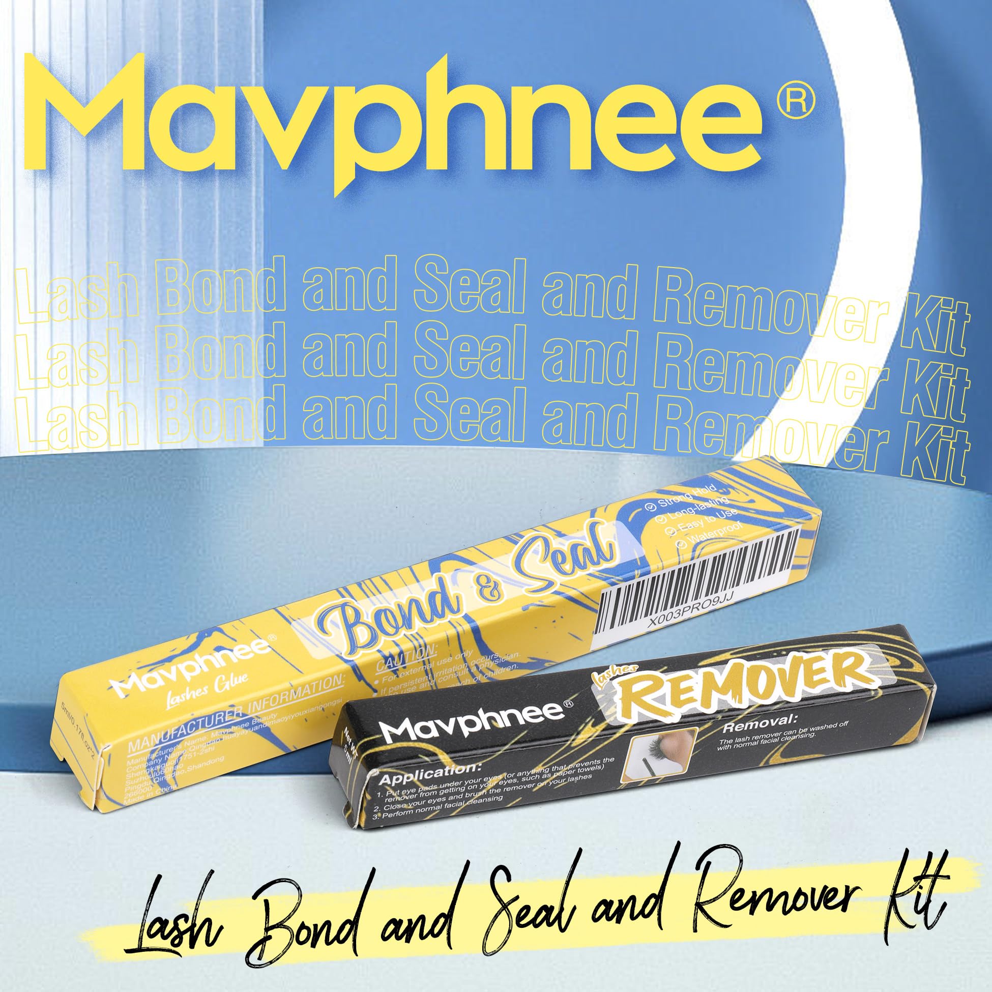 Mavphnee Lash Bond and Seal application brush enables precise, smooth lash placement.