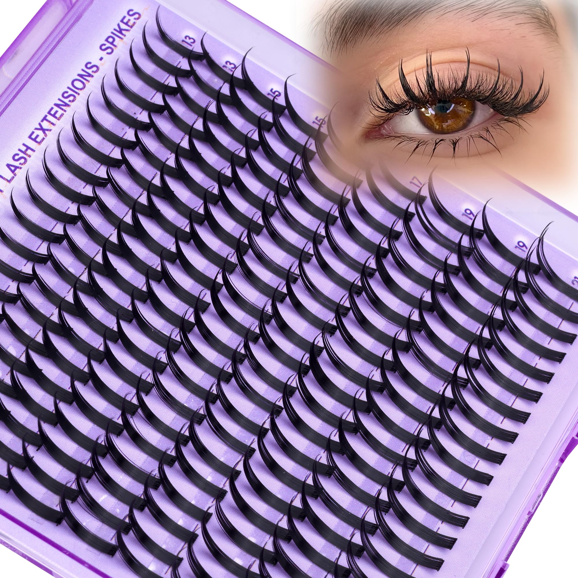 Mavphnee lash spikes 13mm DCurl close-up for natural inner definition.