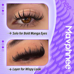 Mavphnee lash spikes 19mm tapered length delivers soft dimension.