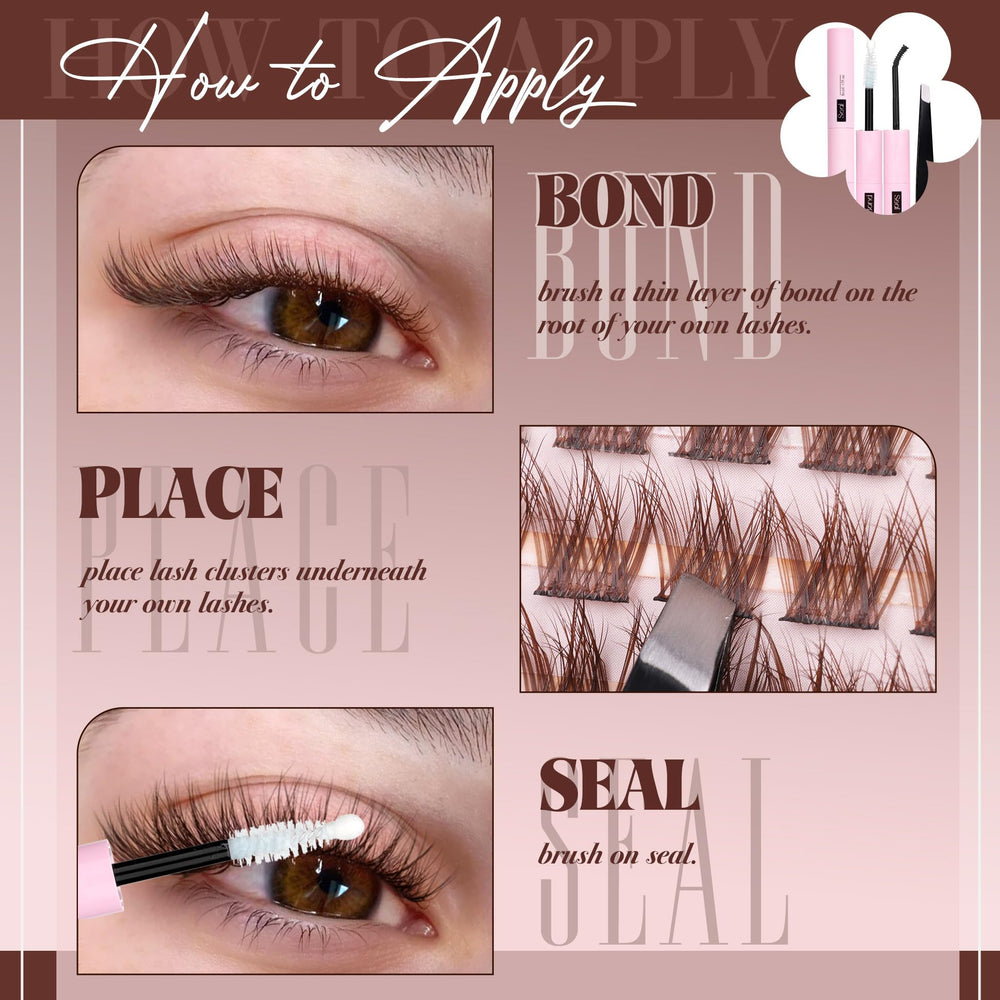 Mavphnee soft natural brown lashes blend well with light hair.