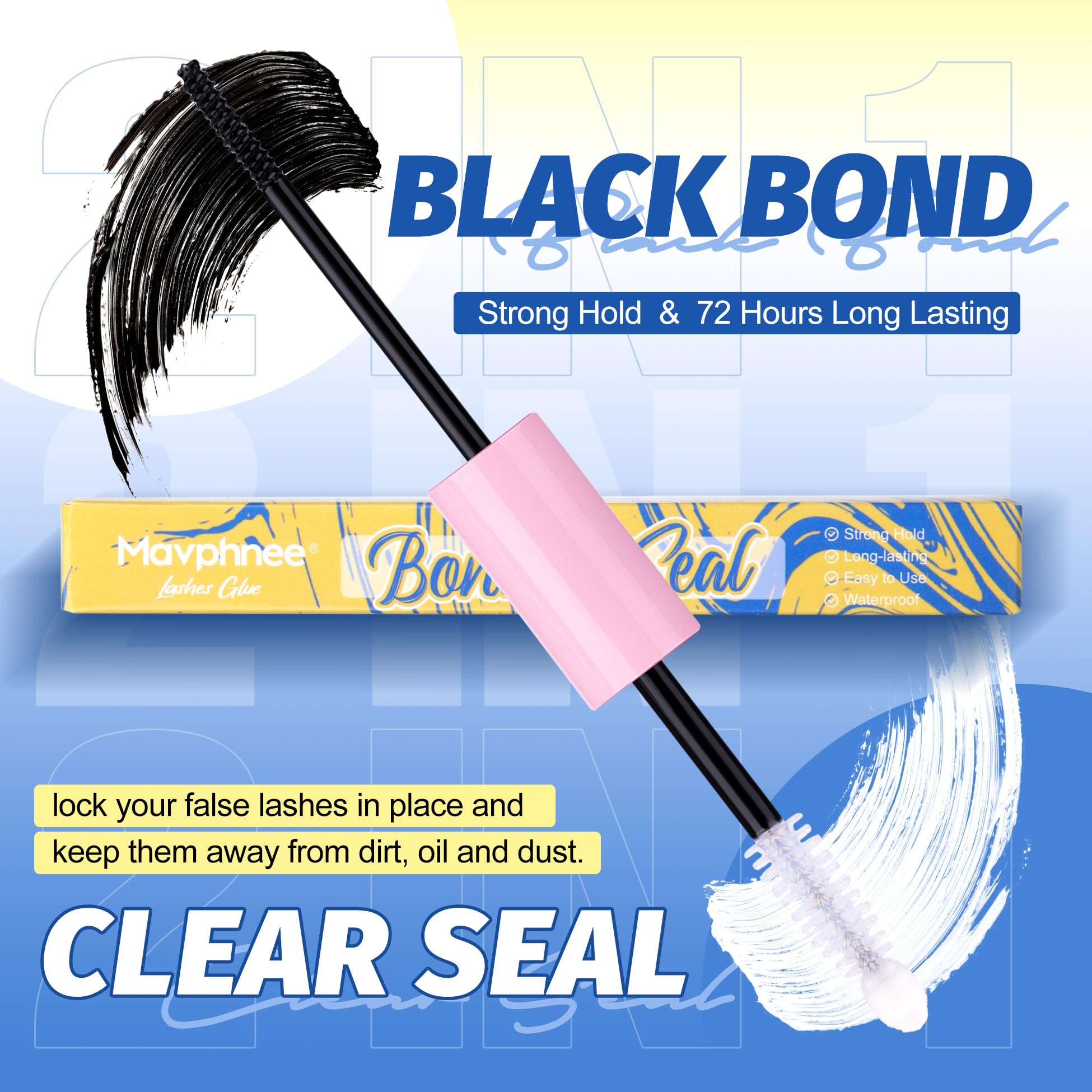 Mavphnee stable-hold lash glue for all-day wear on busy days.