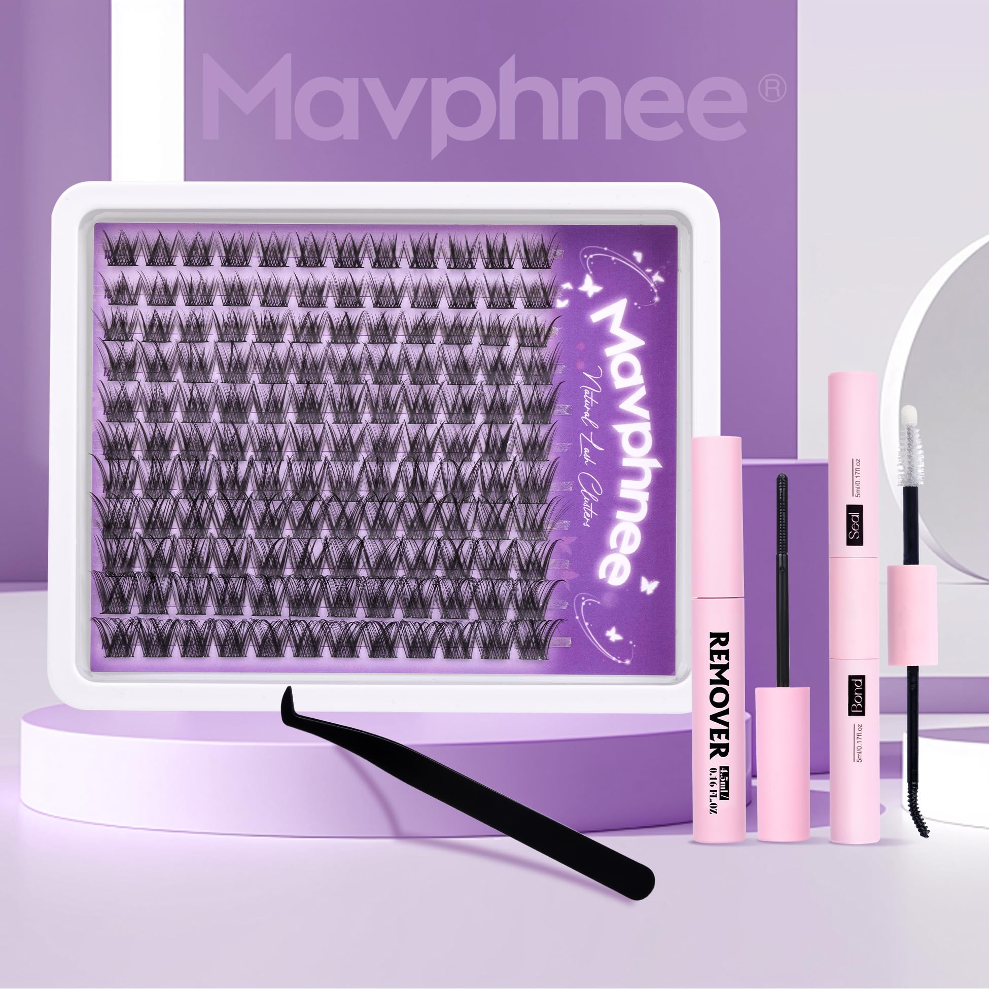 Mavphnee travel-friendly lash kit fits in compact bag for on-the-go styling