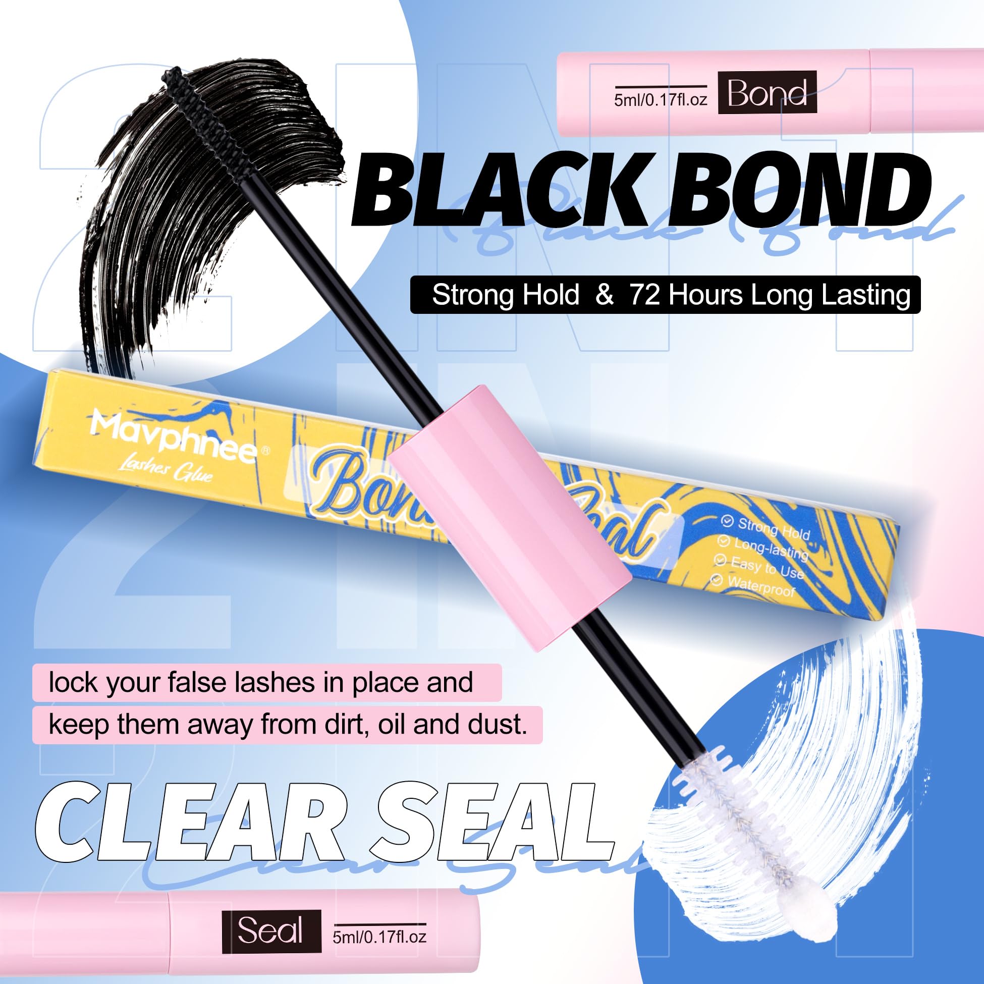 Mavphnee Waterproof lash glue cluster demonstrates long-lasting hold for secure wear.