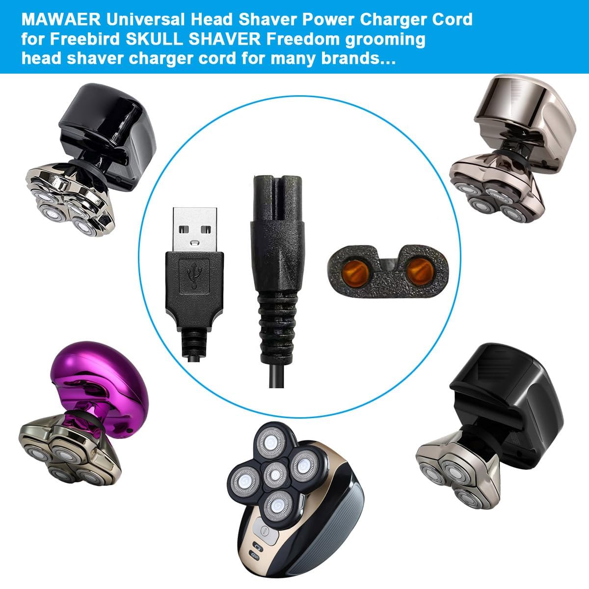 MAWAER USB cable for Freedom Gold shaver enabling flexible charging anywhere