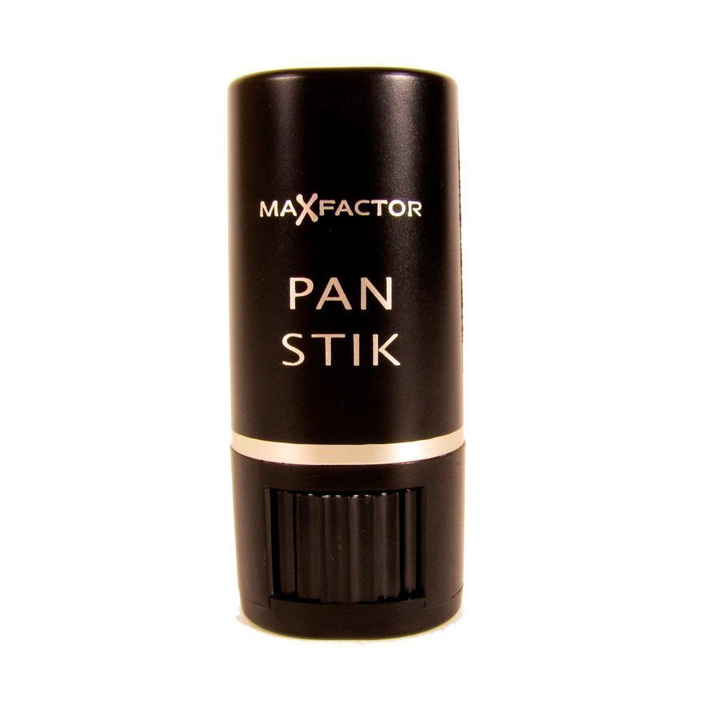 Max Factor PanStik Foundation 12 True Beige bottle with built-in brush for seamless, natural coverage
