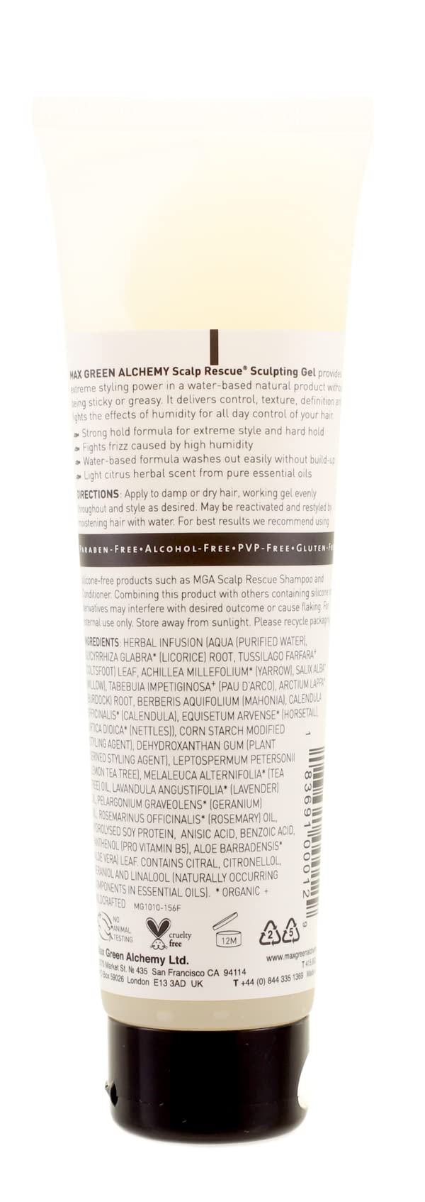 Max Green Alchemy MGA 5.5 oz tube, compact styling solution for on-the-go looks.