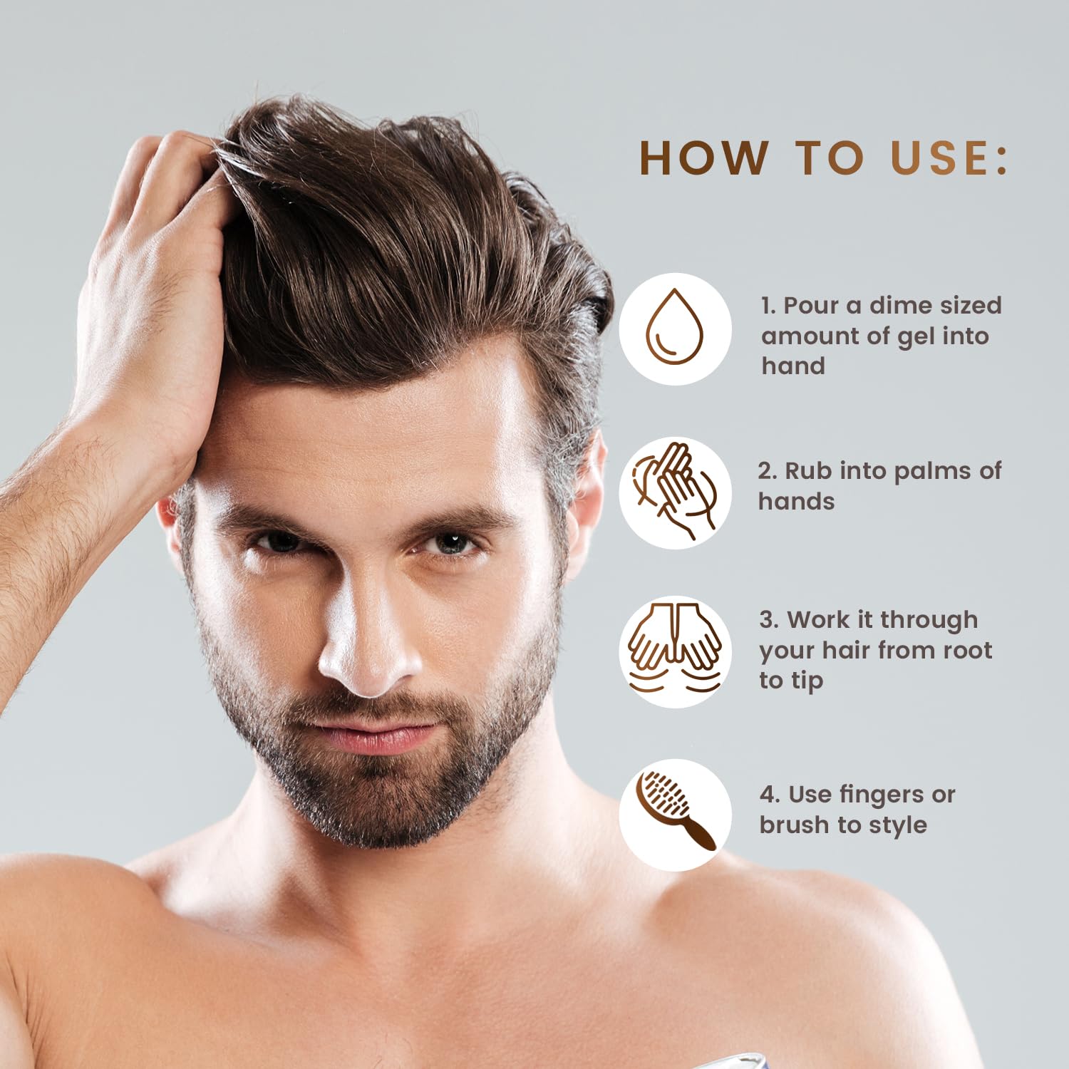 Max Green Alchemy MGA gel texture on hand, lightweight texture for flexible restyling with water.