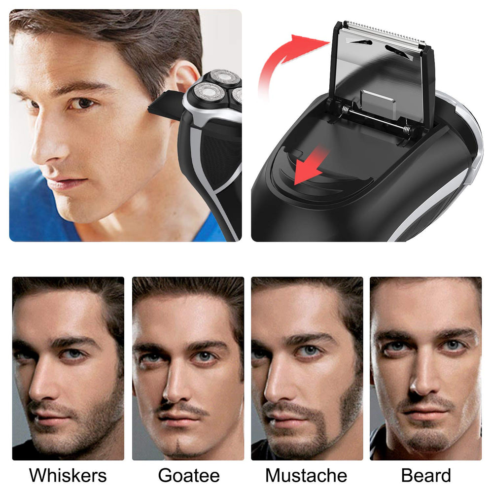 MAX-T shaver with LED battery indicator shows power level at a glance.