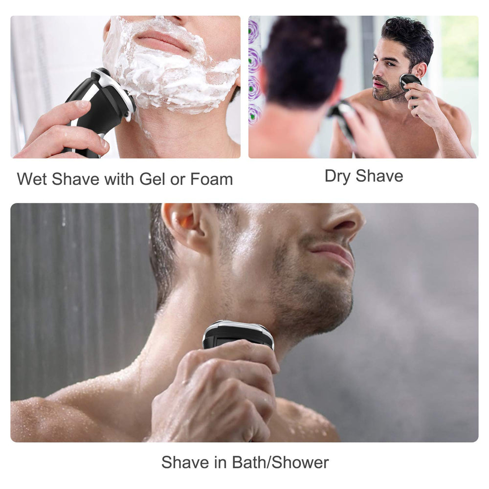 MAX-T shaver USB charging display demonstrates quick charge and extended cordless runtime.