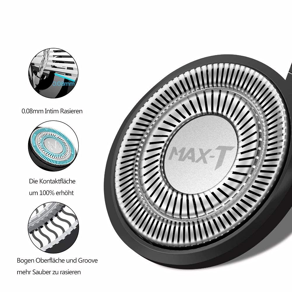 MAX-T replacement shaver head 4-direction flex for even contour contact