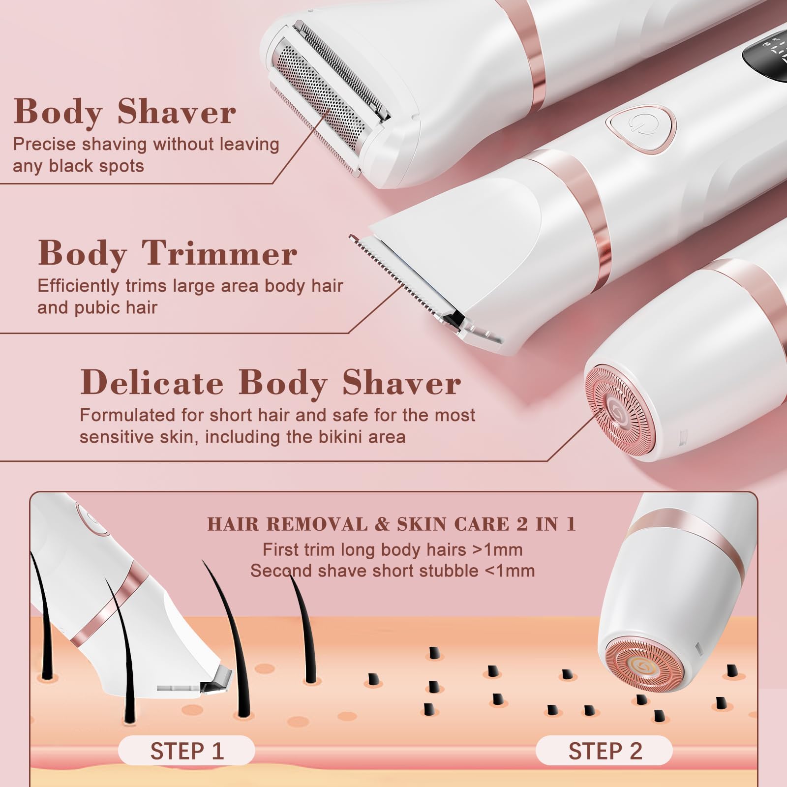 MAXGROOM body-foil-shaver for smooth body contours and short hair removal.