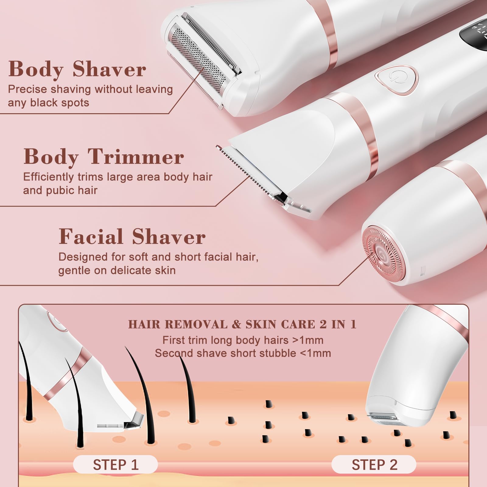 MAXGROOM body-foil-shaver for smooth body contours and short hair removal.