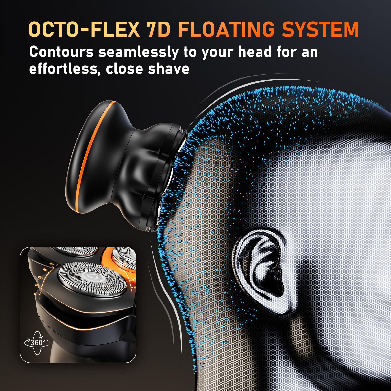 MAXGROOM ergonomic-grip-handle ensures precise control across head and face.
