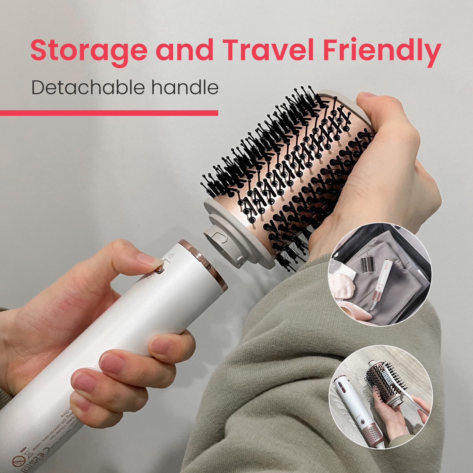 MaxGroom hair dryer brush lightweight design enables easy, comfortable styling.