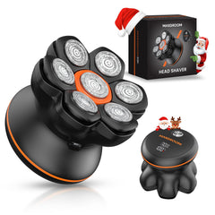 MAXGROOM head shaver 7D floating heads close-up for precise, irritation-free scalp shaving