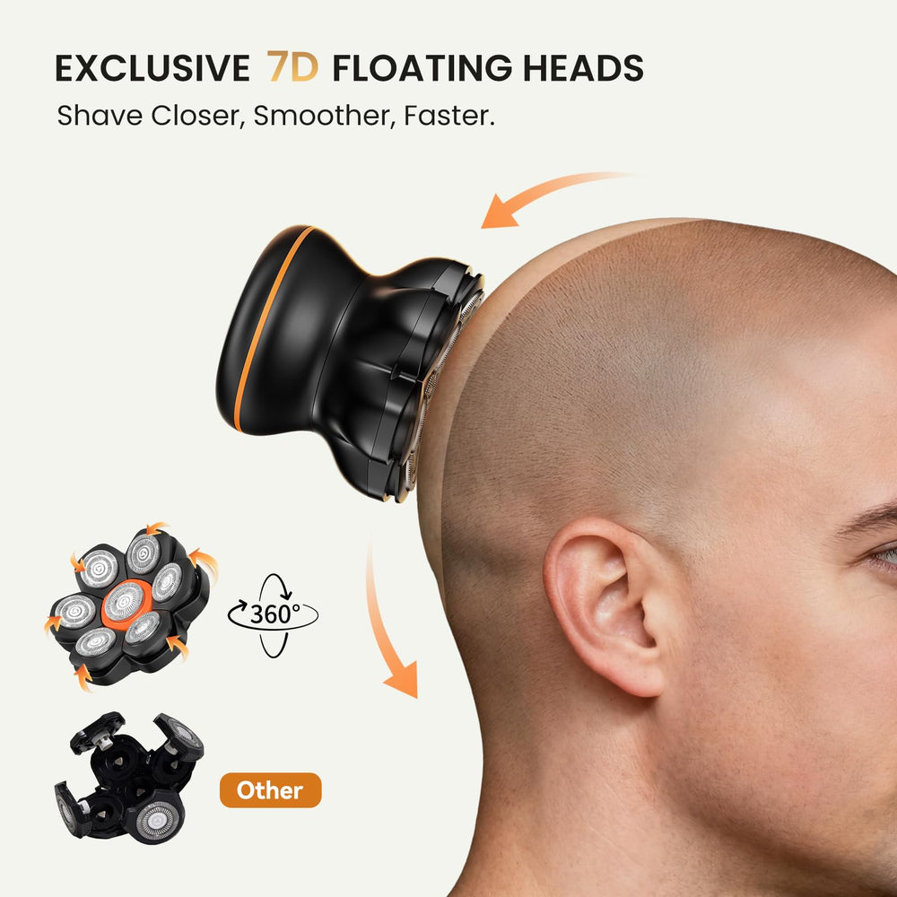 MAXGROOM head shaver magnetic detachable head highlights quick, hygienic cleaning after each shave