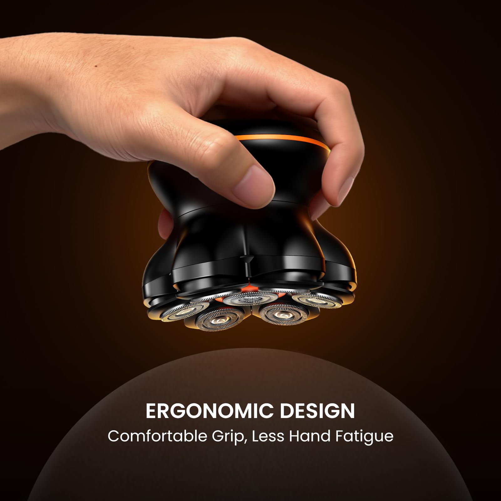 MAXGROOM head shaver wet/dry use enables shower shaving convenience and easy cleanup