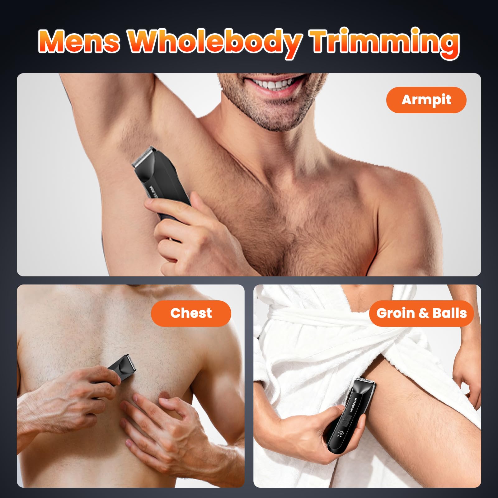MAXGROOM Manscape Trimmer 7000 RPM motor speeds up grooming.
