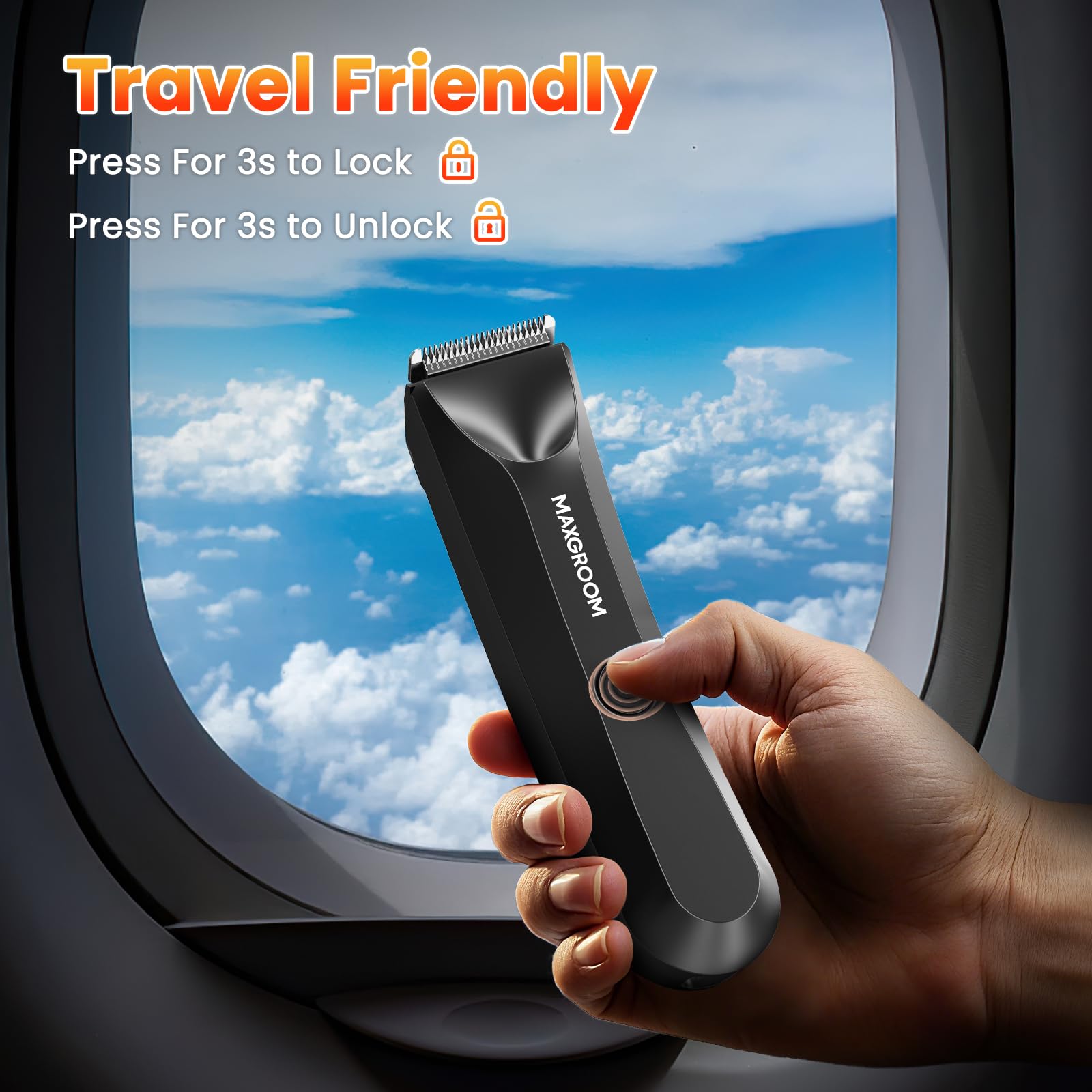 MAXGROOM Manscape Trimmer supports wet and dry use for flexible routines.