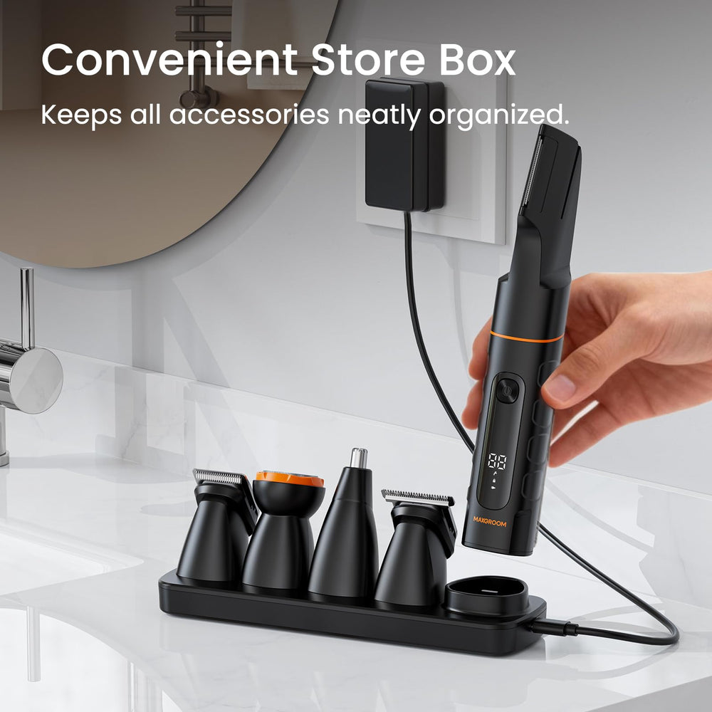 MAXGROOM nose and ear trimmer head for safe grooming of sensitive areas.