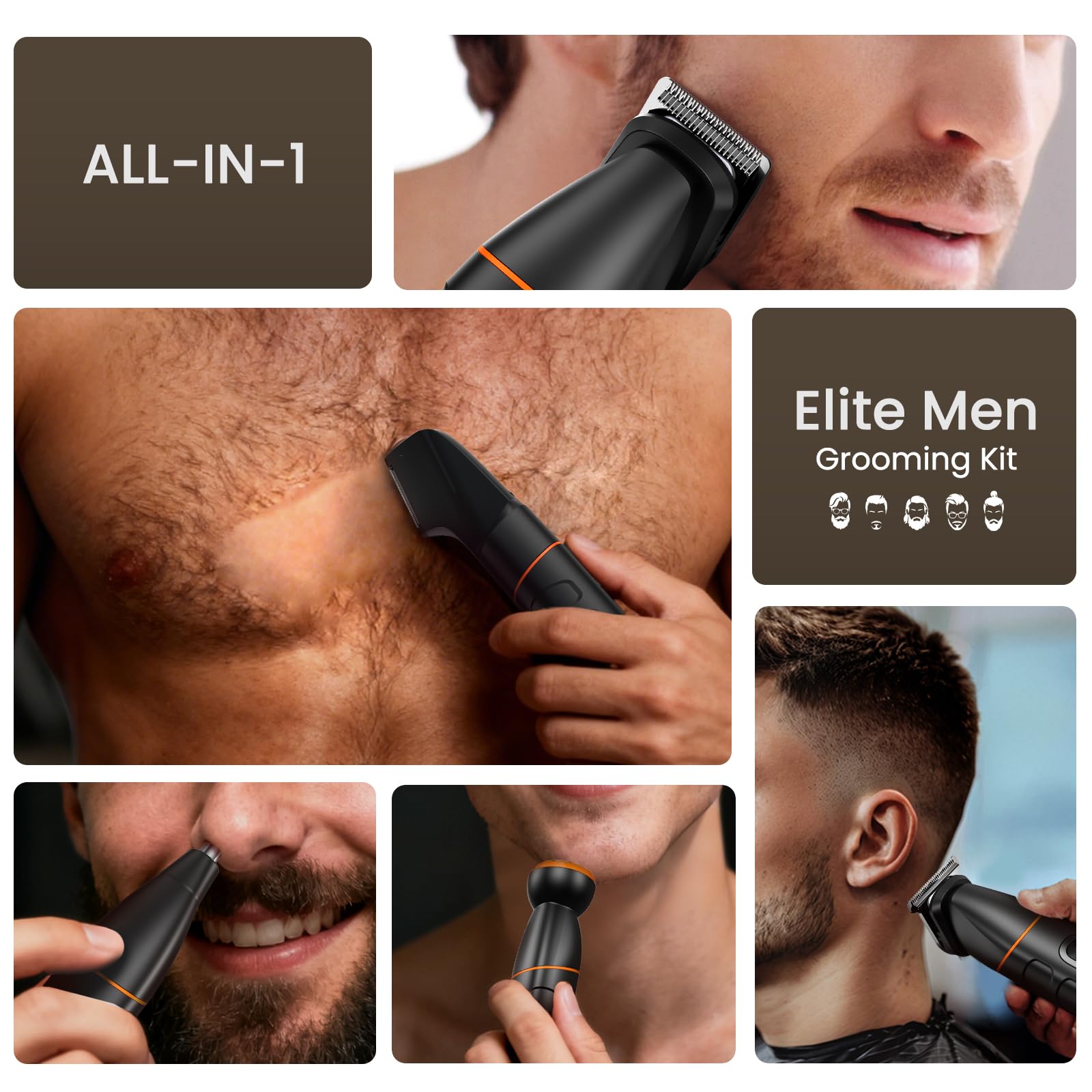 MAXGROOM U-shaped beard trimmer head with guide for clean beard lines.