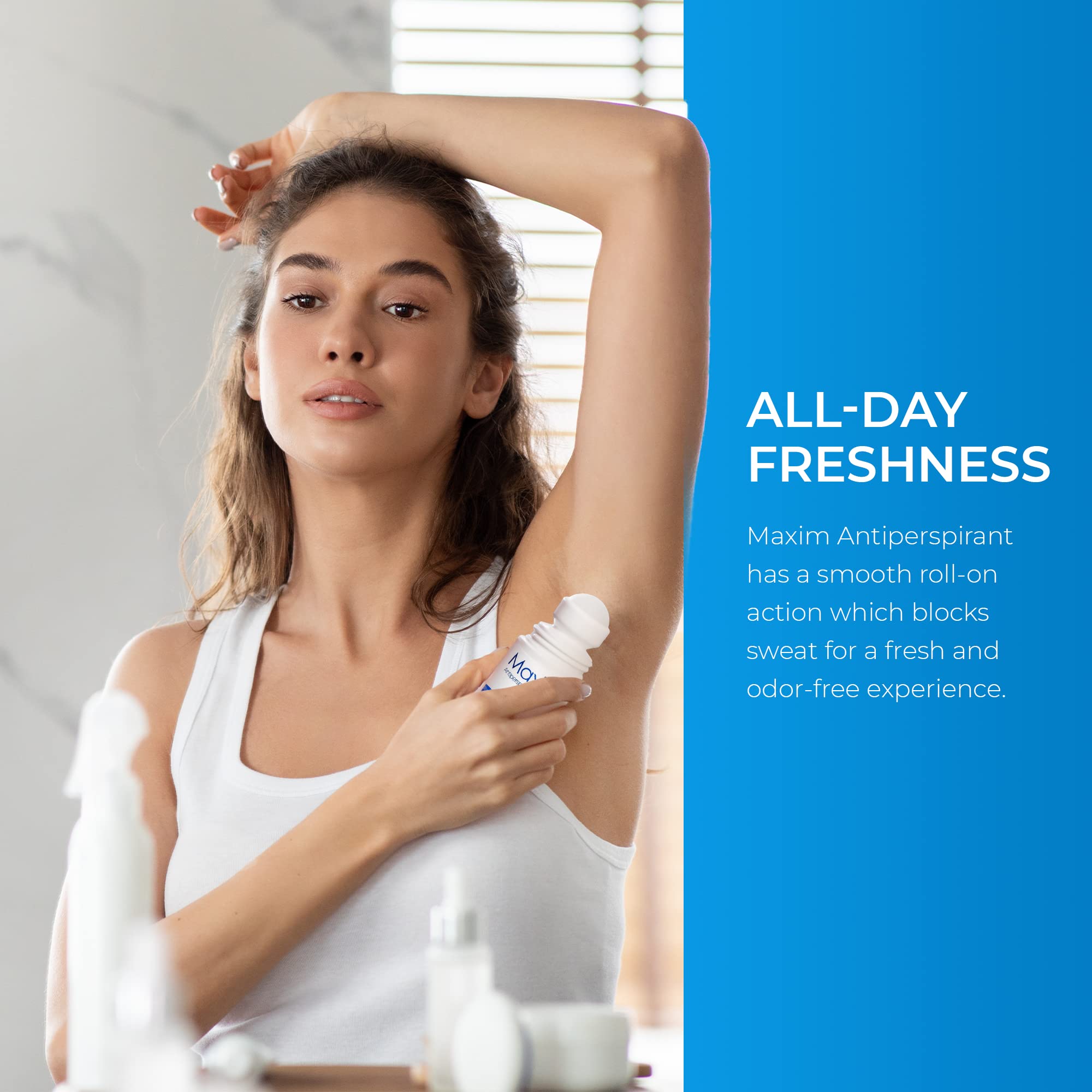 MAXIM long-lasting protection application for reduced sweating in hot conditions.