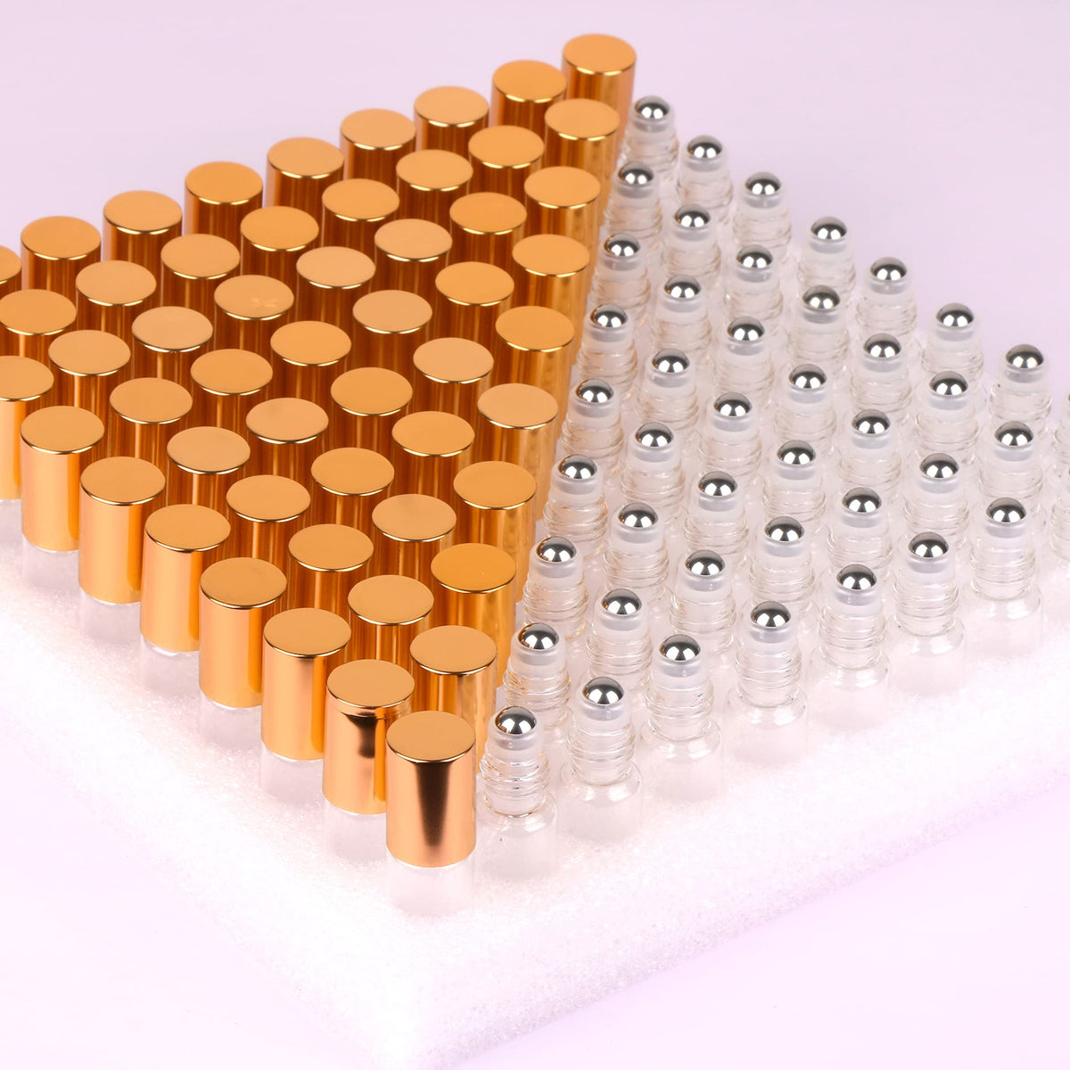 MaxMau clear glass roll-on bottles for sampling and travel