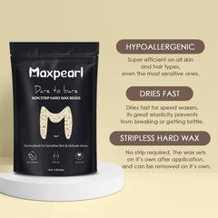 Maxpearl facial waxing no-strips method pulls hair from the root