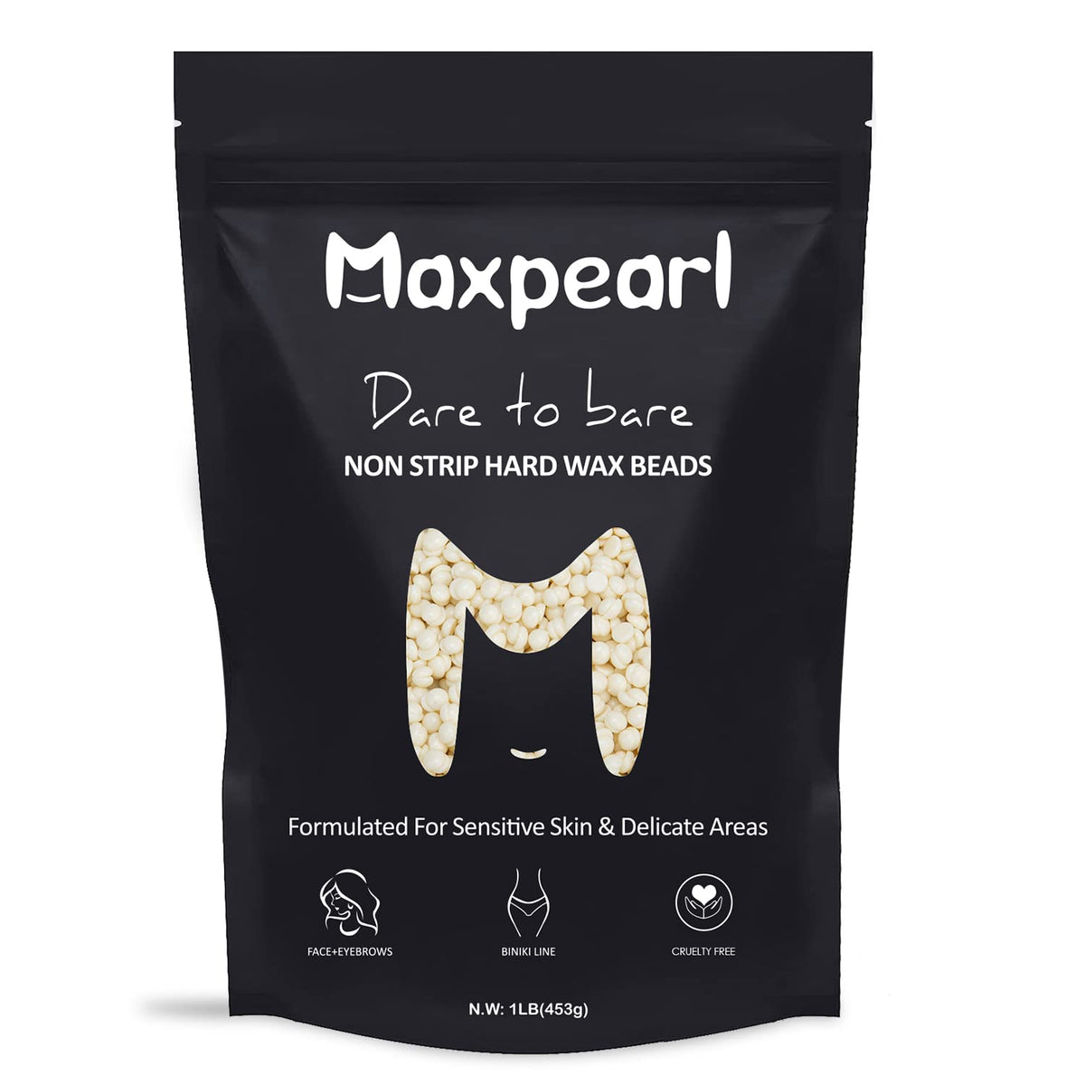 Maxpearl wax beads creamy film blend for gentle facial hair removal
