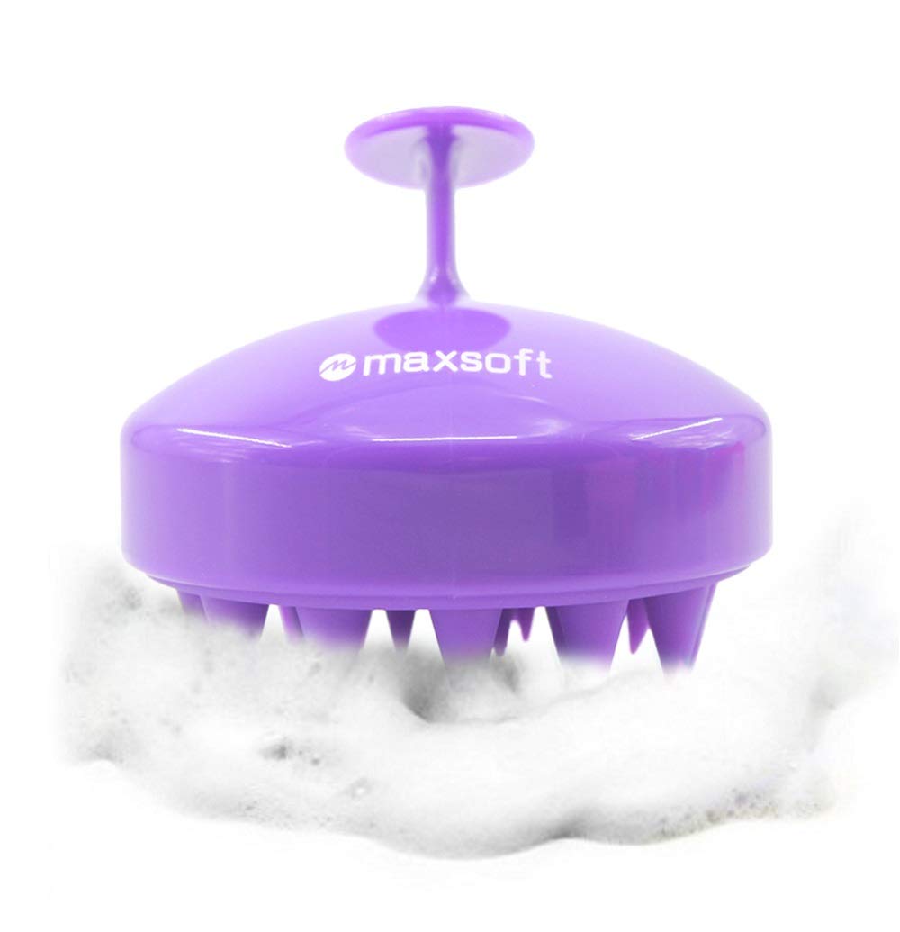 Maxsoft scalp massager demonstrates stress relief during shower routine