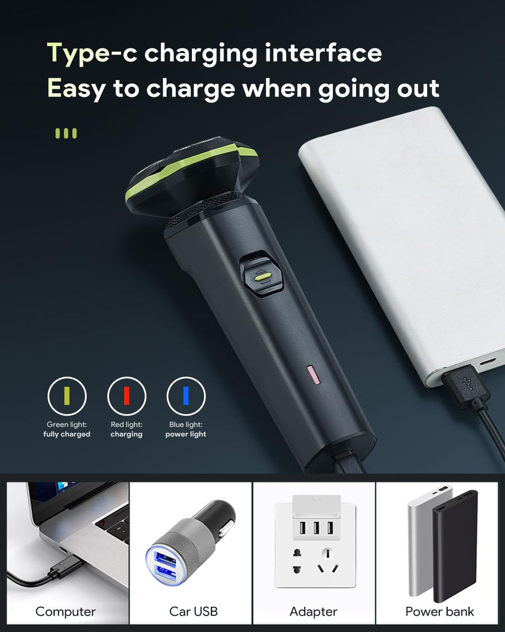 MAXWISDOM electric razor close-up demonstrates smooth shave with refined blade glide.