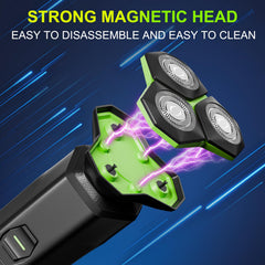 MAXWISDOM electric razor detachable head swap shows quick attachment changes for versatile grooming.